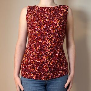 Anne Klein Red and Orange Dot Tank Top